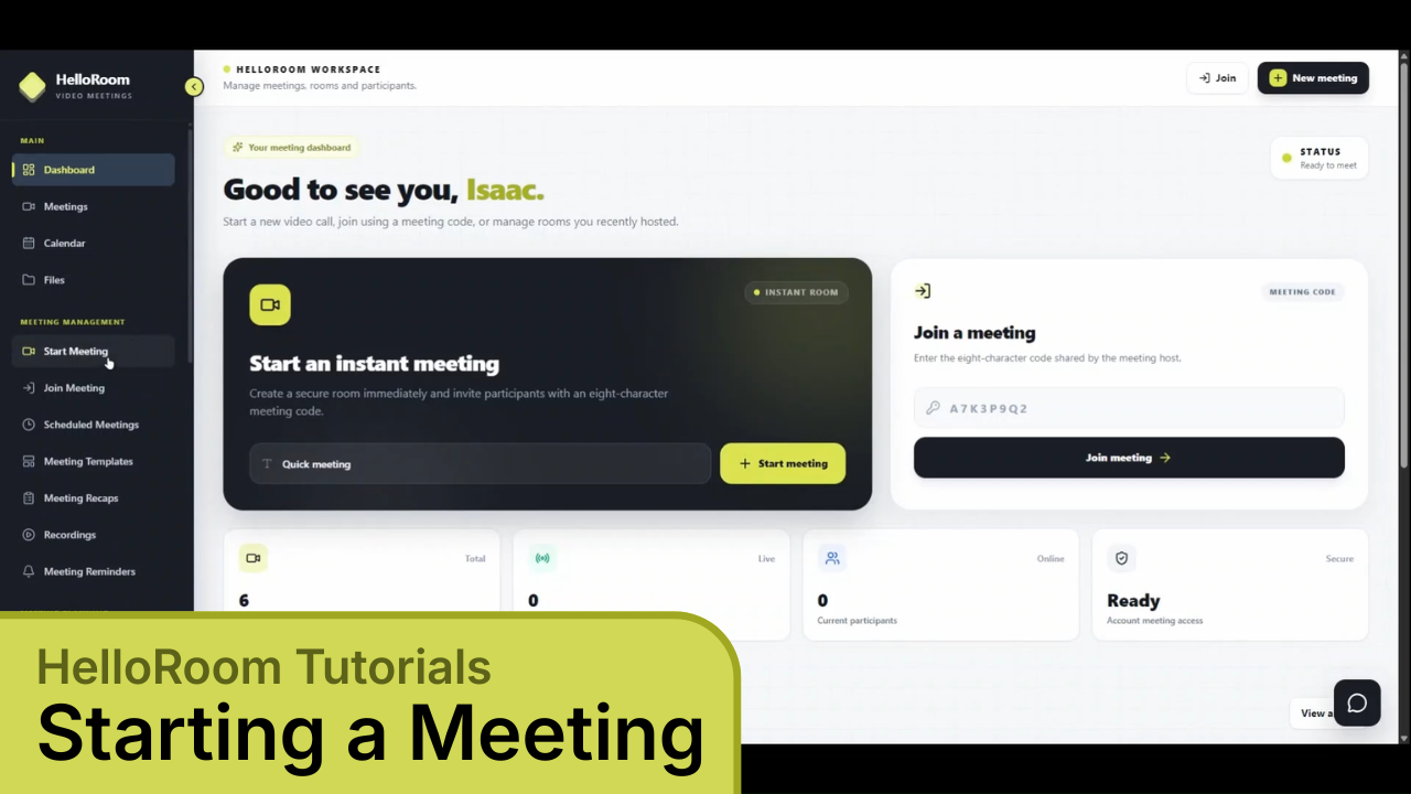 Starting a Meeting